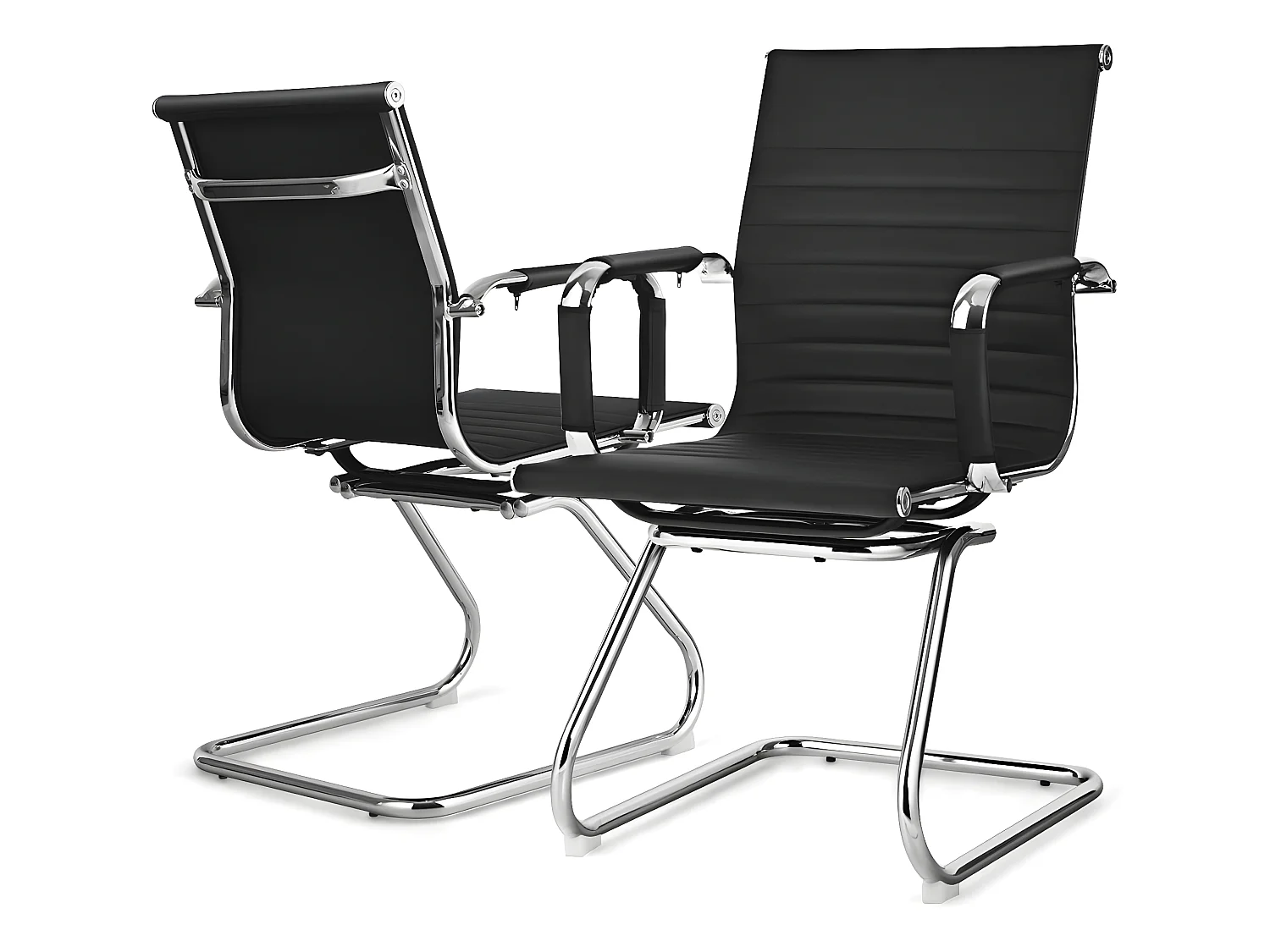 Bürostuhl mit Rückenlehne (2er Set)