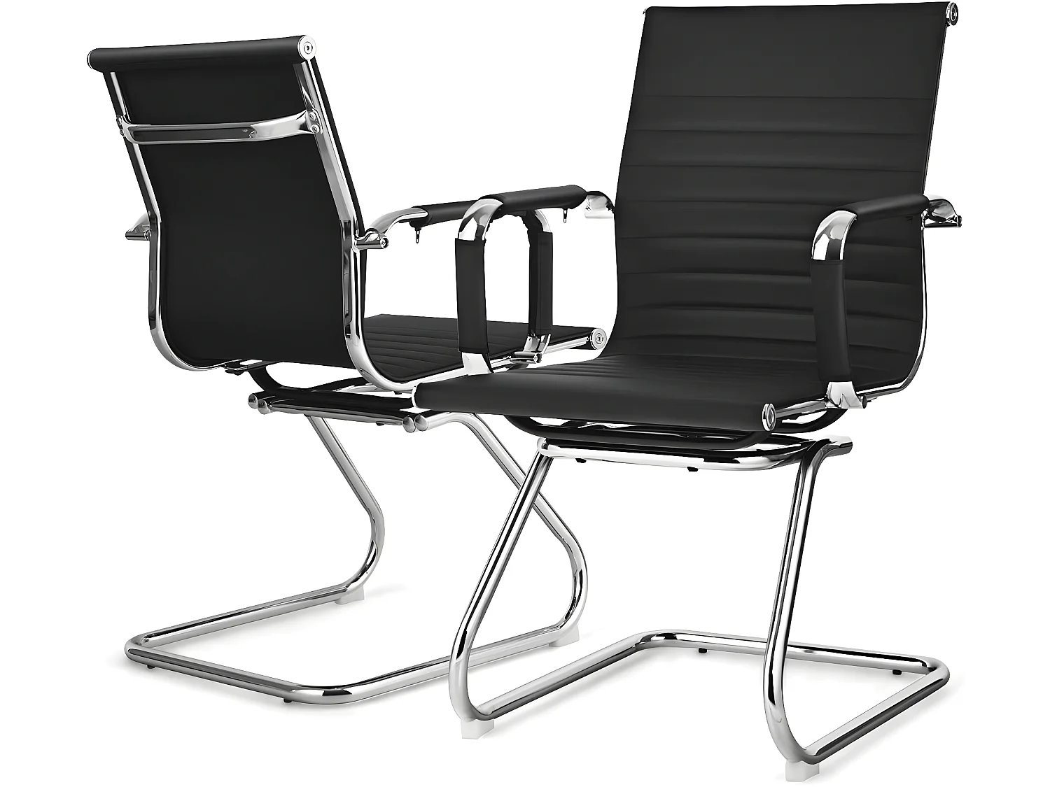 Bürostuhl mit Rückenlehne (2er Set)
