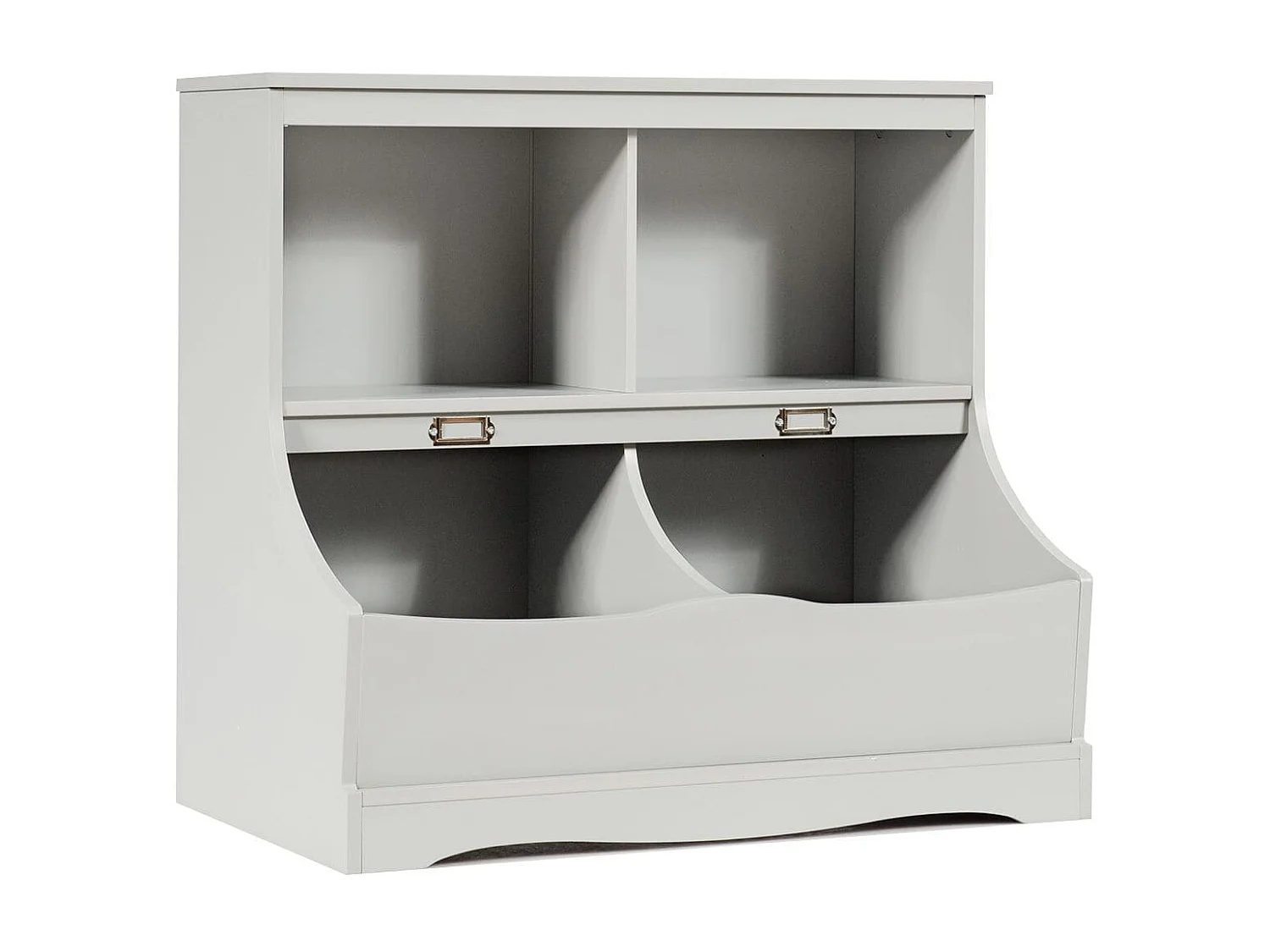 Kinderregal mit 4 Fächern Spielzeugregal Bücherregal für Kinder 67 x 40 x 62 cm Grau