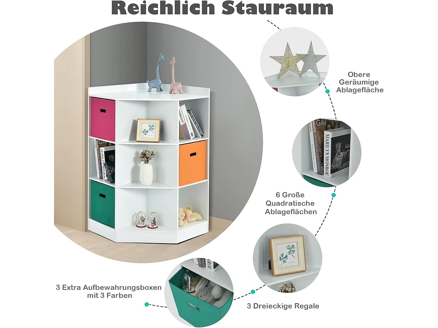 3-stöckiges Kinderregal