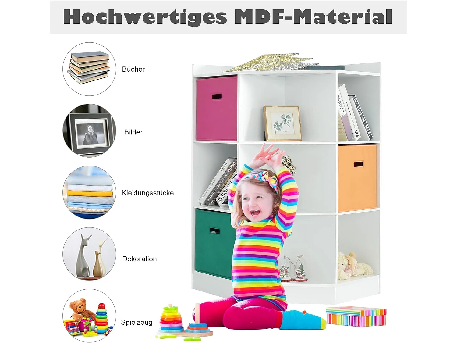 3-stöckiges Kinderregal