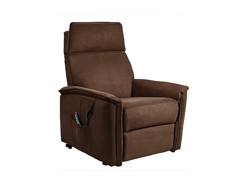 BRIAN - Fauteuil Relax Electrique Suédine Brun