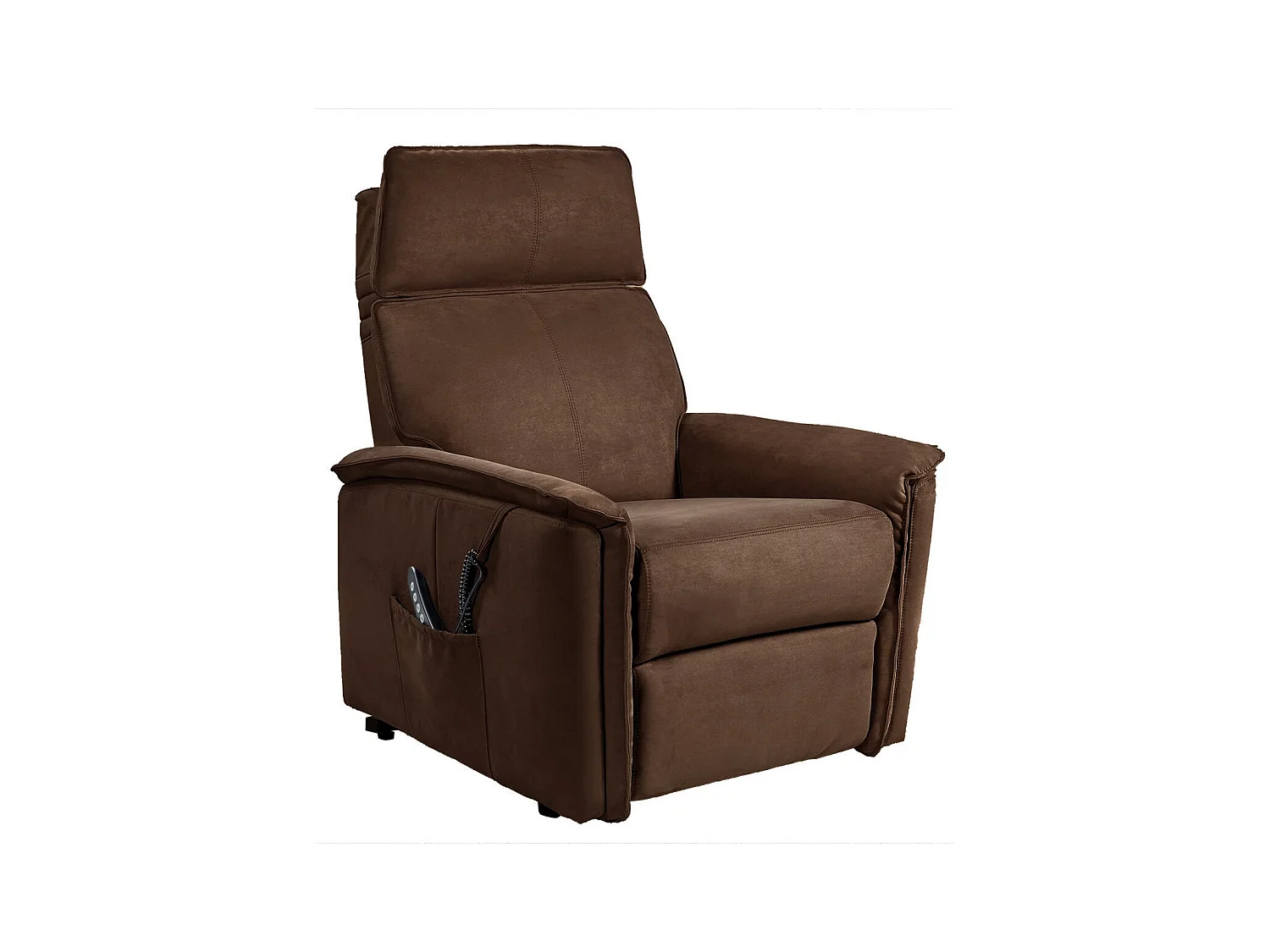 BRIAN - Fauteuil Relax Electrique Suédine Brun