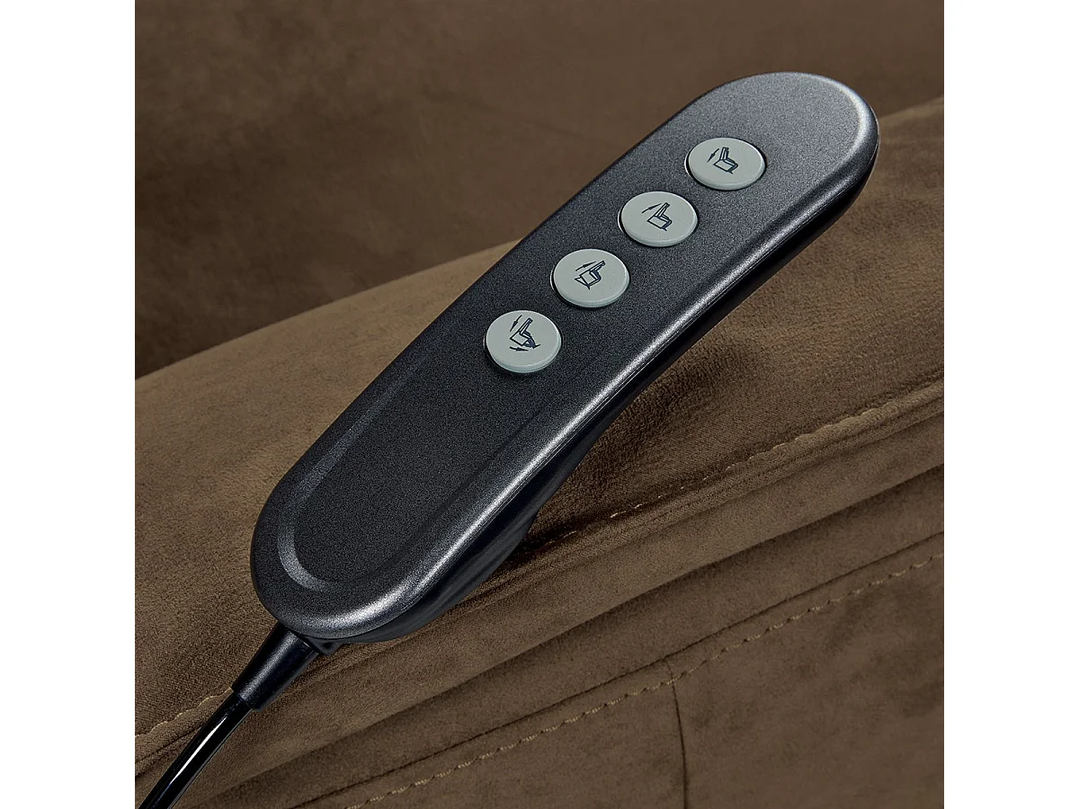 BRIAN - Fauteuil Relax Electrique Suédine Brun