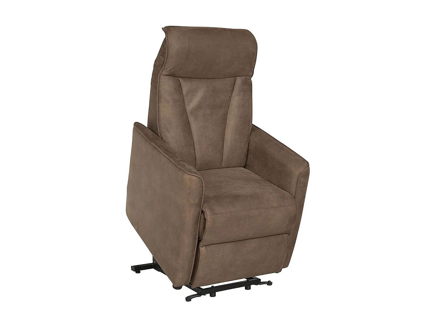 CILLIAN - Fauteuil Relax Electrique Suédine Brun Foncé
