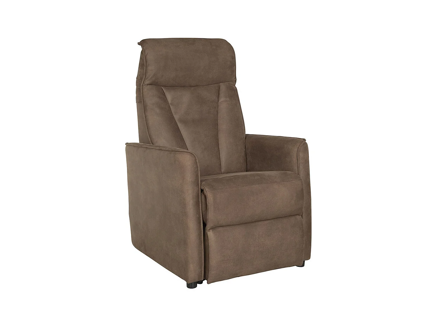 CILLIAN - Fauteuil Relax Electrique Suédine Brun Foncé