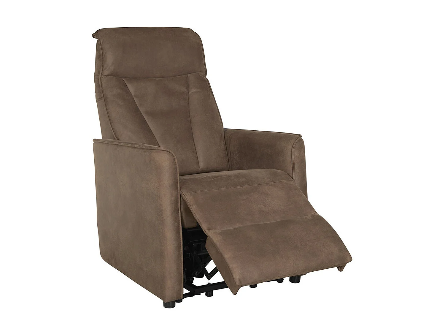 CILLIAN - Fauteuil Relax Electrique Suédine Brun Foncé