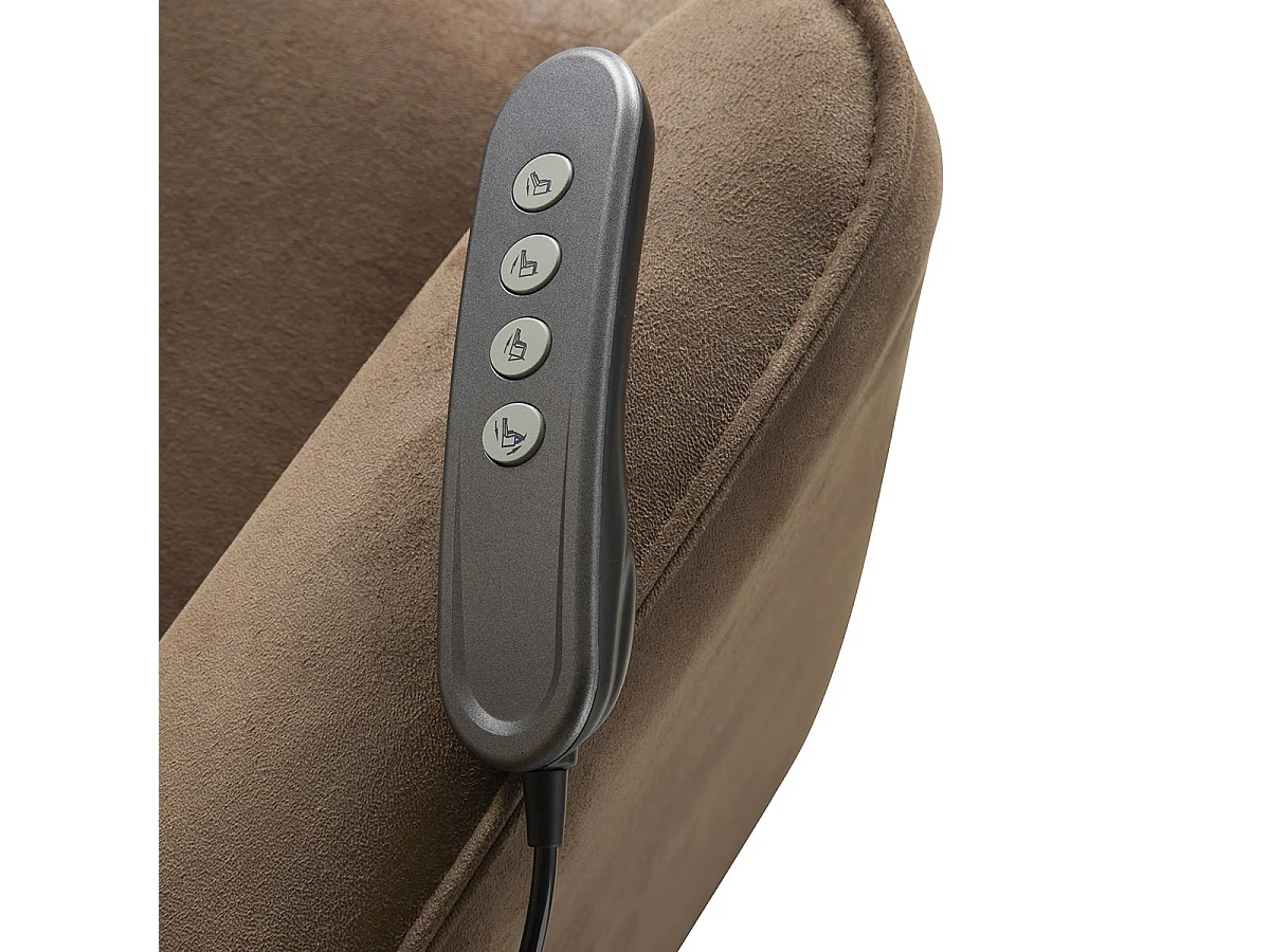 CILLIAN - Fauteuil Relax Electrique Suédine Brun Foncé