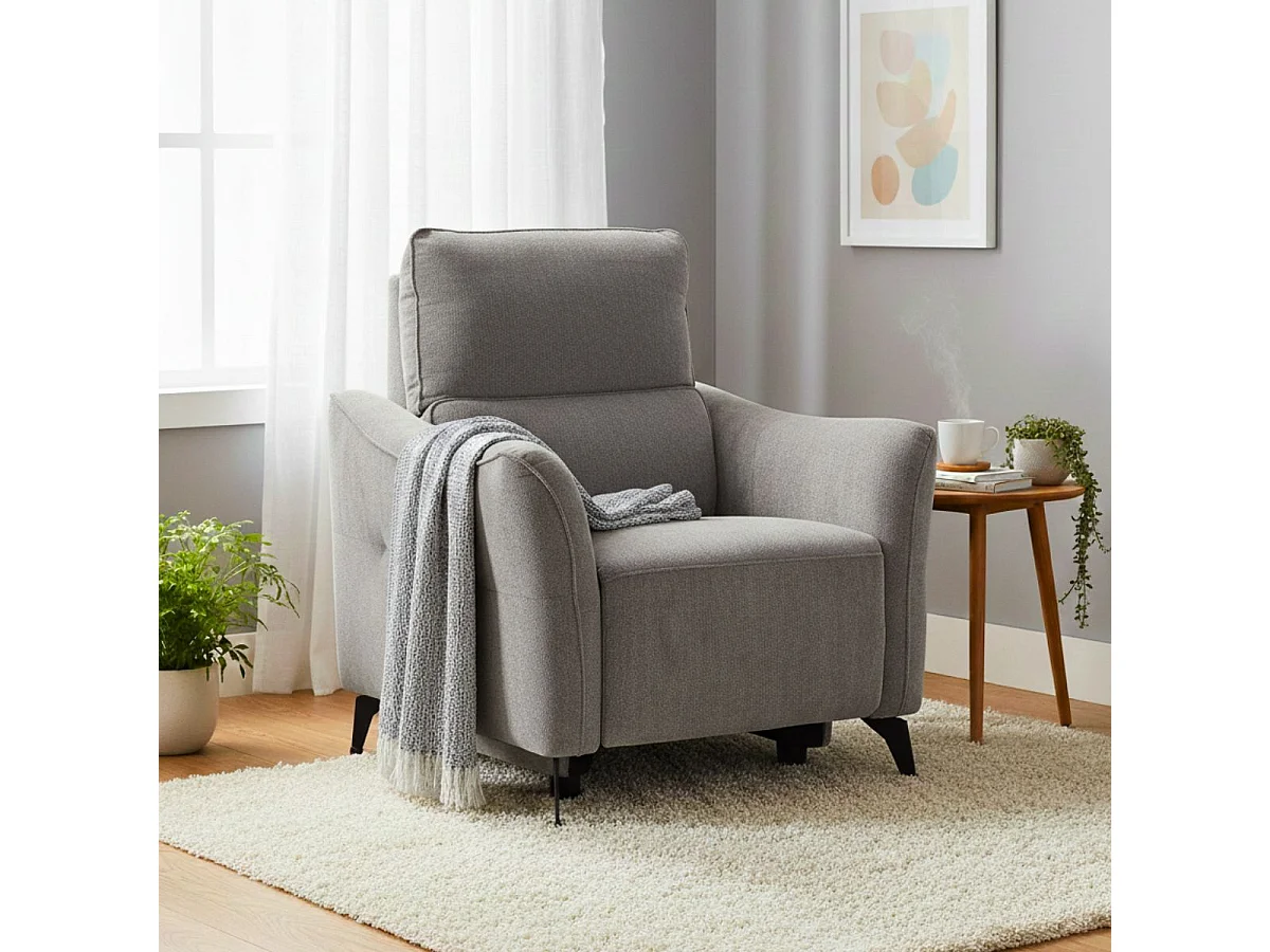 BURGOS - Fauteuil Electrique Tissu Waterproof Gris