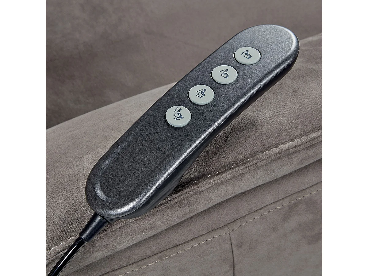 BRIAN - Fauteuil Relax Electrique Suédine Gris