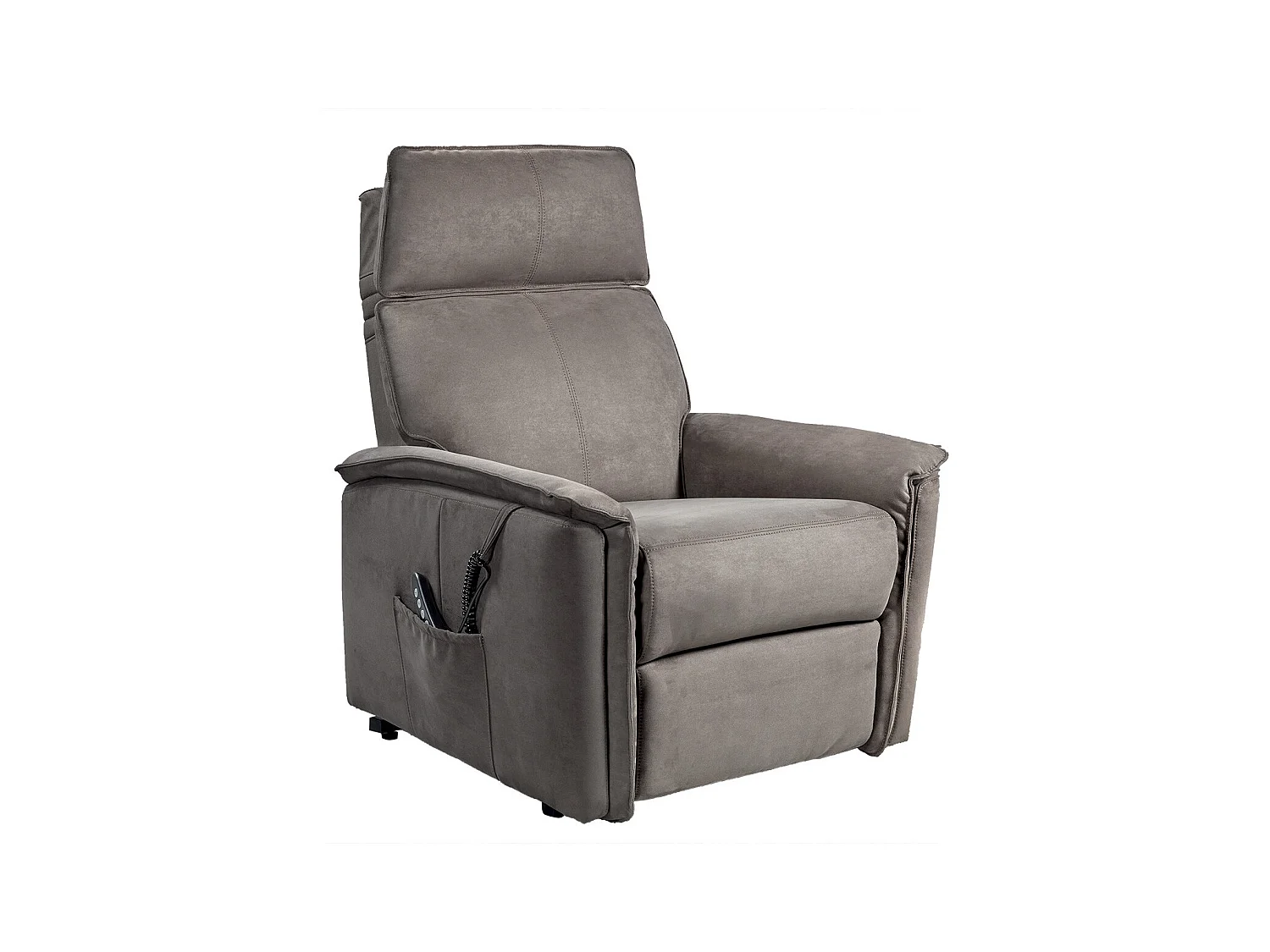 BRIAN - Fauteuil Relax Electrique Suédine Gris