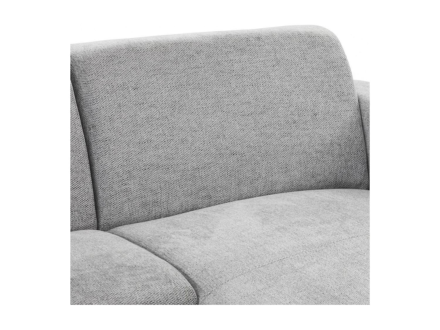 EDOUARD - Canapé Méridienne Gauche Tissu Gris Chiné Pieds Métal