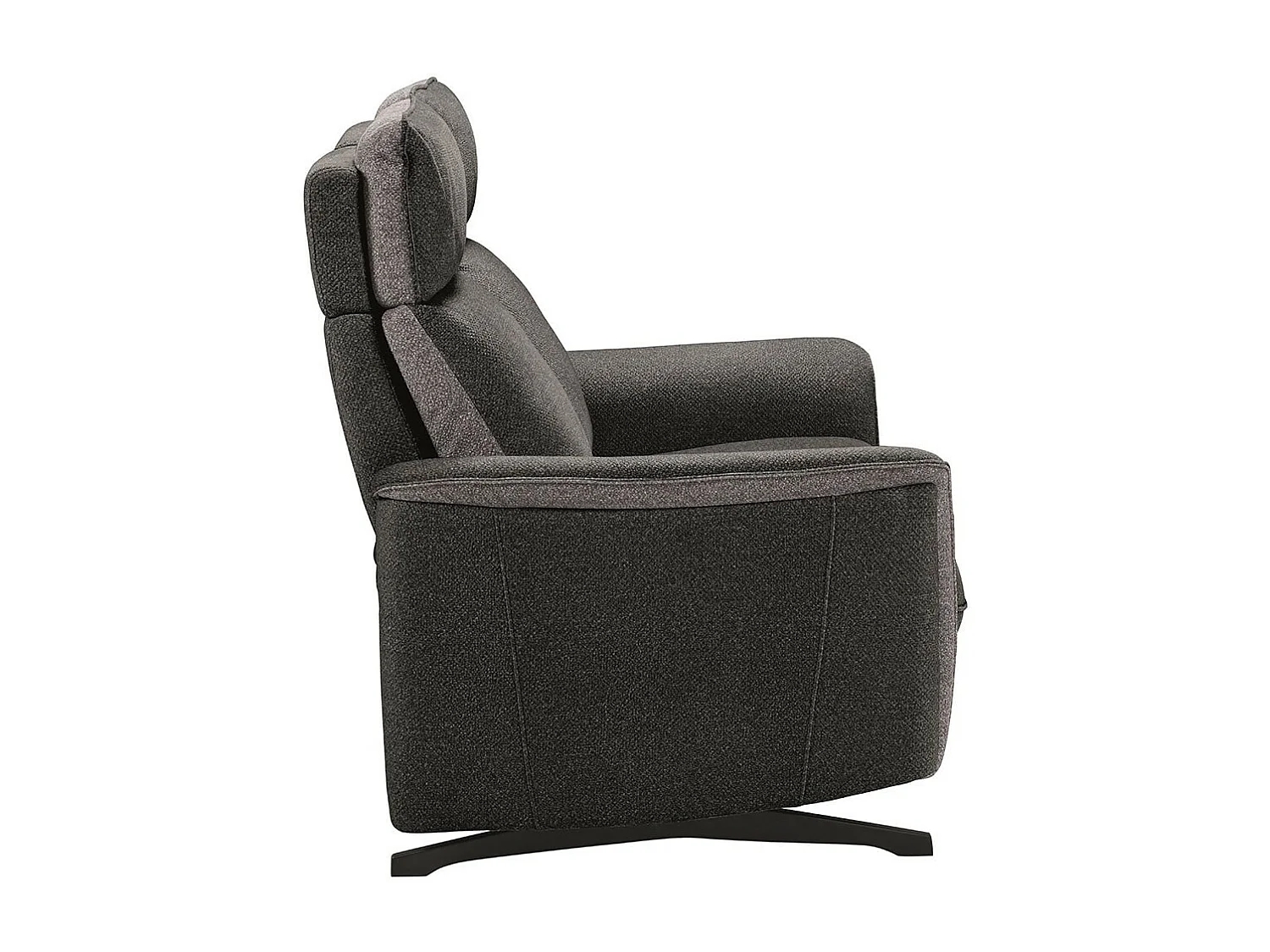 ALICANTE - Canapé Fixe 2 Places Tissu Gris Foncé Chiné 2 Tons