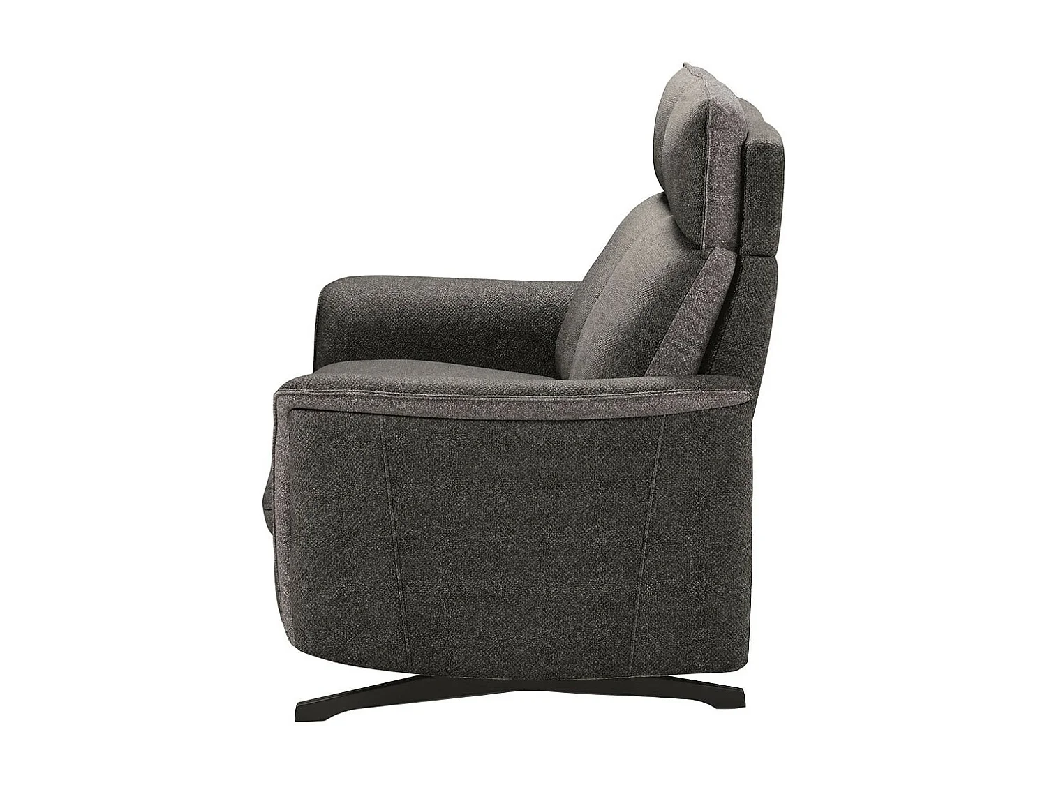 ALICANTE - Canapé Fixe 2 Places Tissu Gris Foncé Chiné 2 Tons