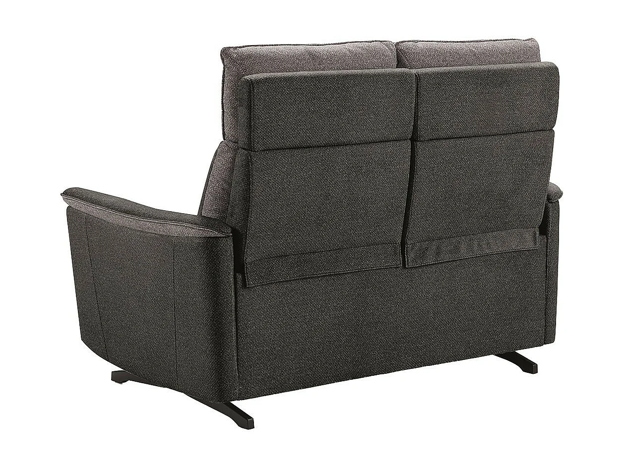 ALICANTE - Canapé Fixe 2 Places Tissu Gris Foncé Chiné 2 Tons