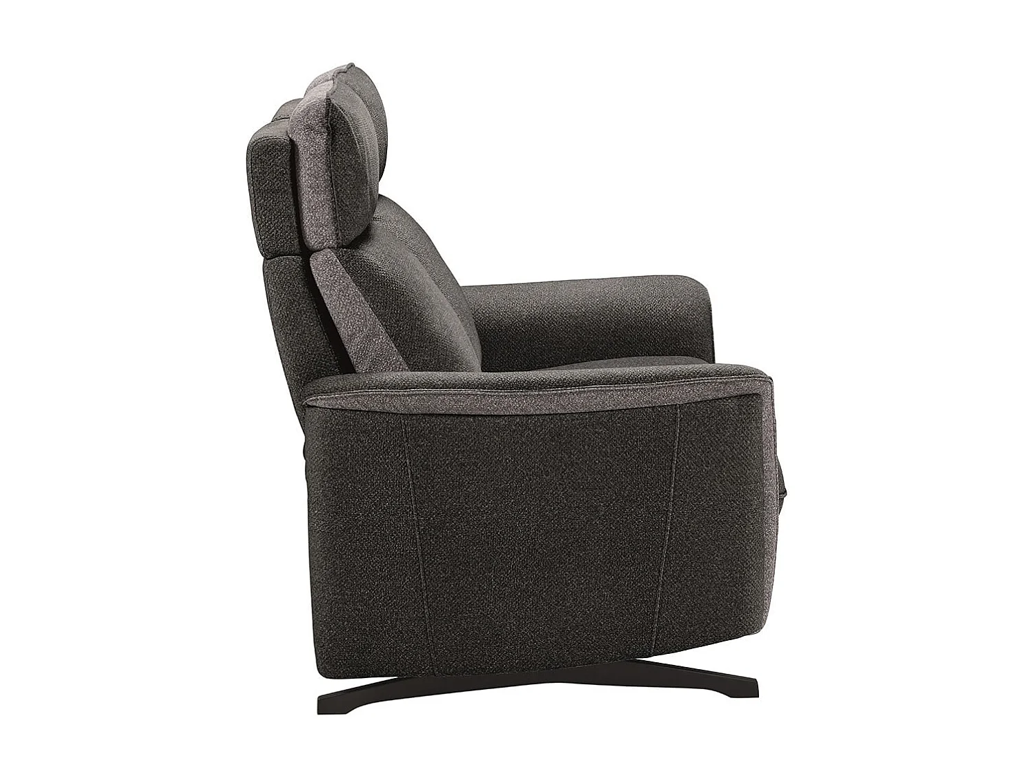 ALICANTE - Canapé Fixe 2 Places Tissu Gris Foncé Chiné 2 Tons