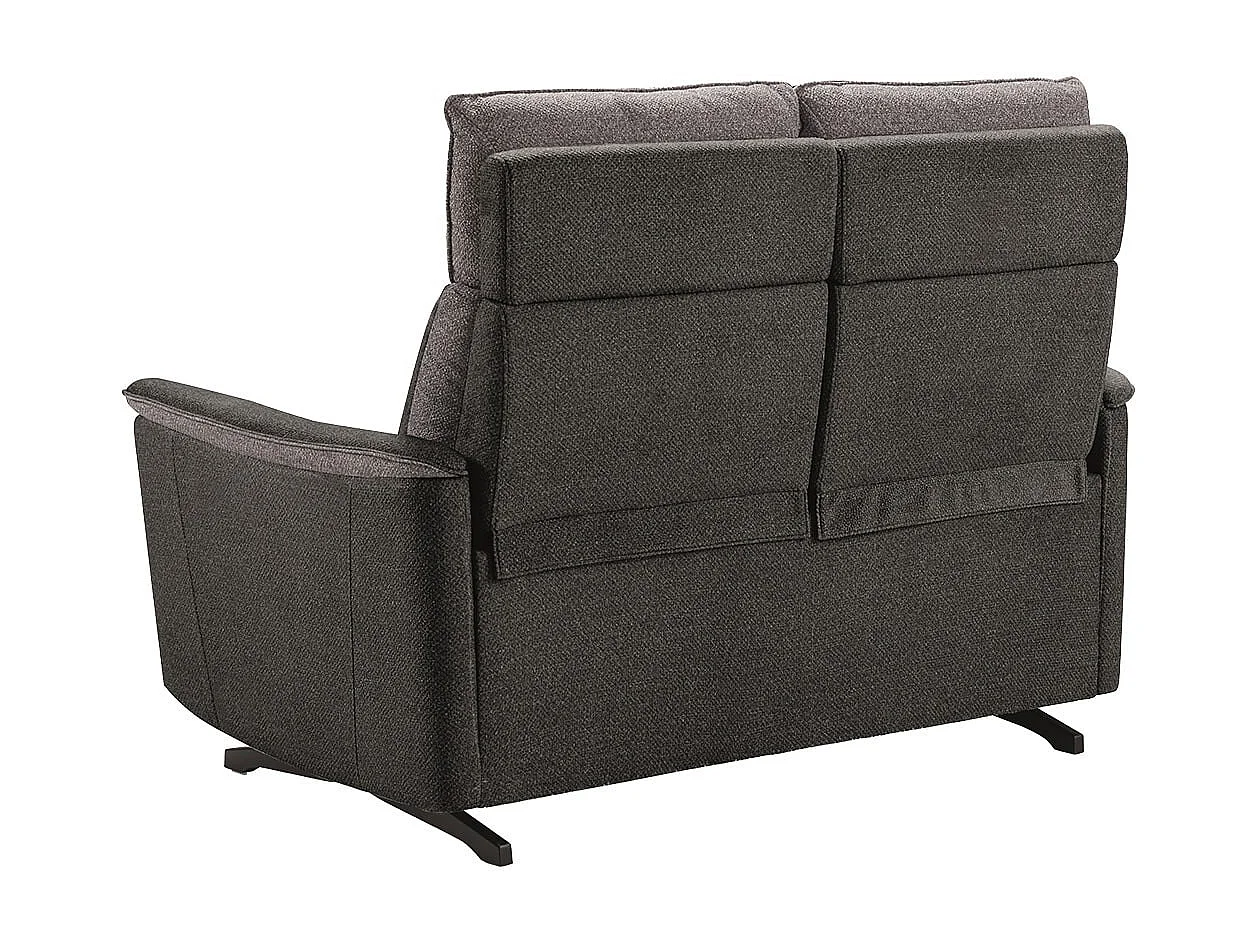 ALICANTE - Canapé Fixe 2 Places Tissu Gris Foncé Chiné 2 Tons