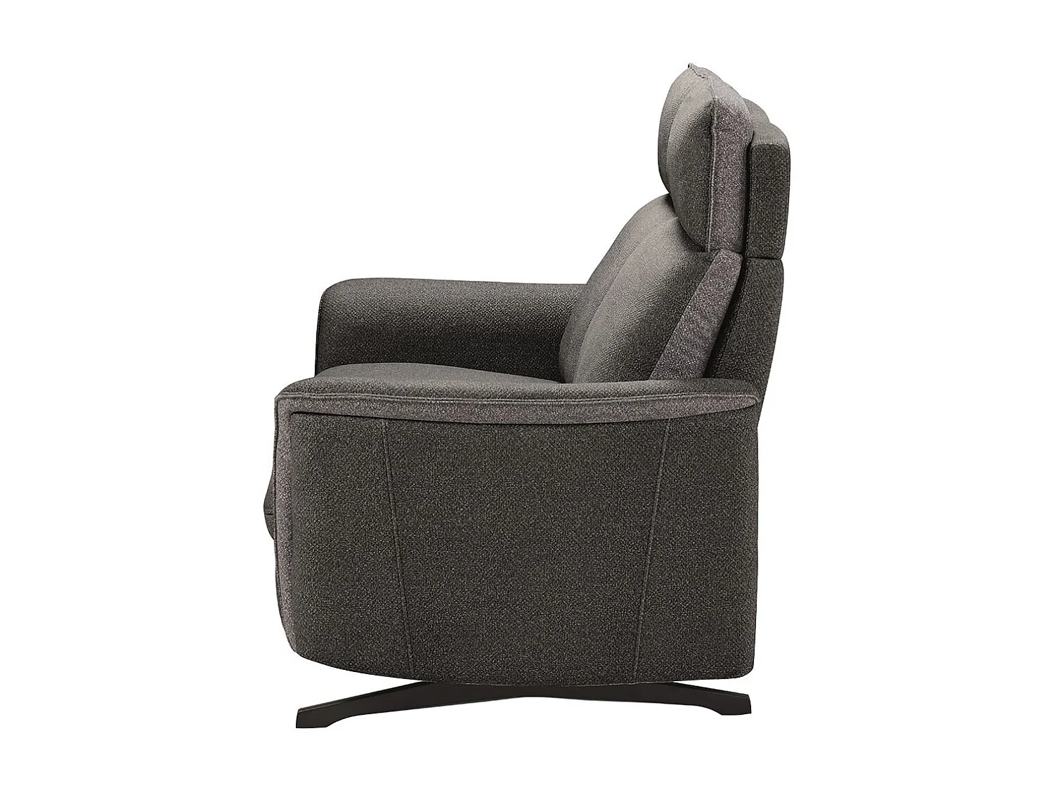 ALICANTE - Canapé Fixe 2 Places Tissu Gris Foncé Chiné 2 Tons