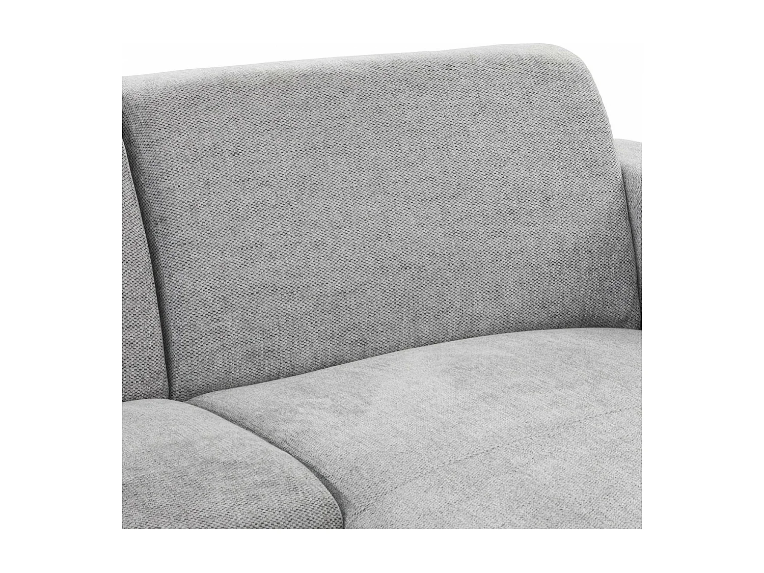 EDOUARD - Canapé Méridienne Droite Tissu Gris Chiné Pieds Métal