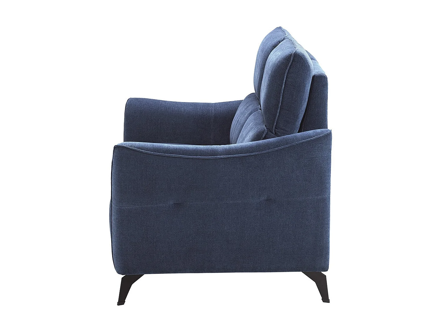 BURGOS - Canapé Fixe 2 Places Tissu Waterproof Bleu