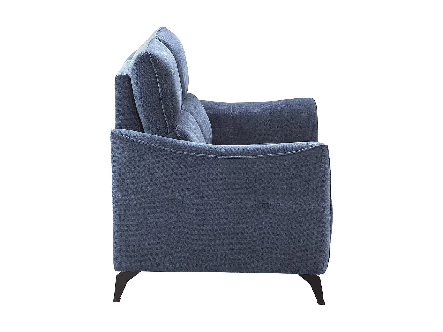 BURGOS - Canapé Fixe 2 Places Tissu Waterproof Bleu