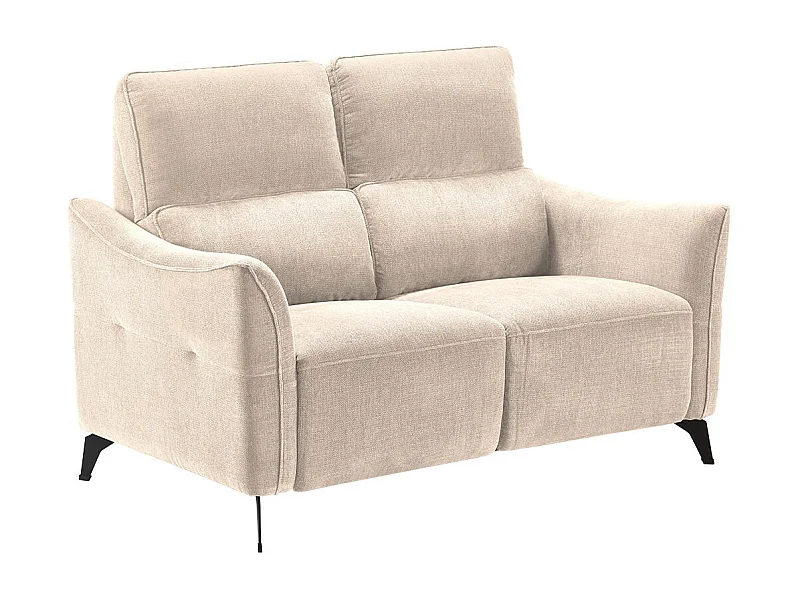 BURGOS - Canapé Fixe 2 Places Tissu Waterproof Beige