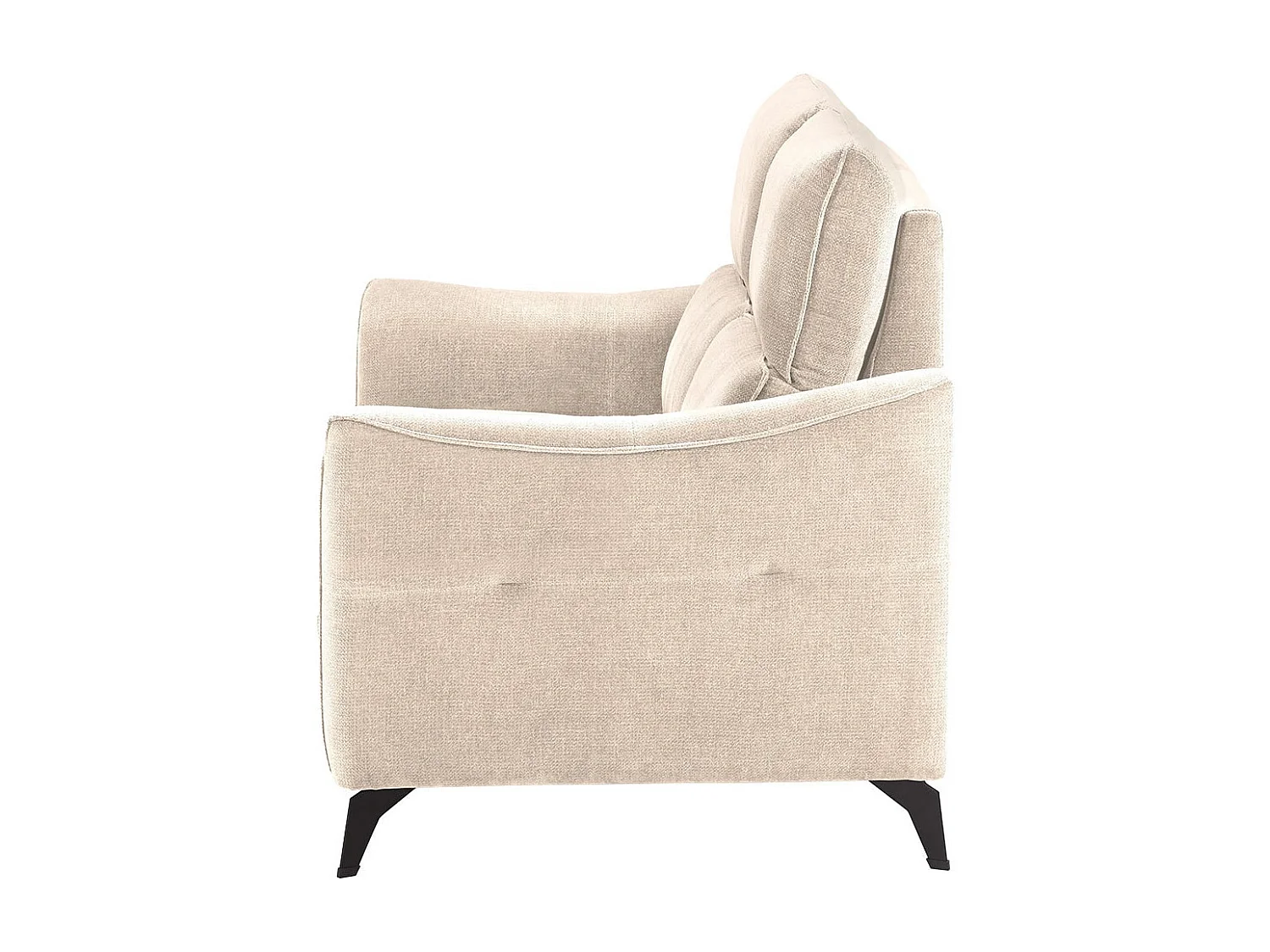 BURGOS - Canapé Fixe 2 Places Tissu Waterproof Beige