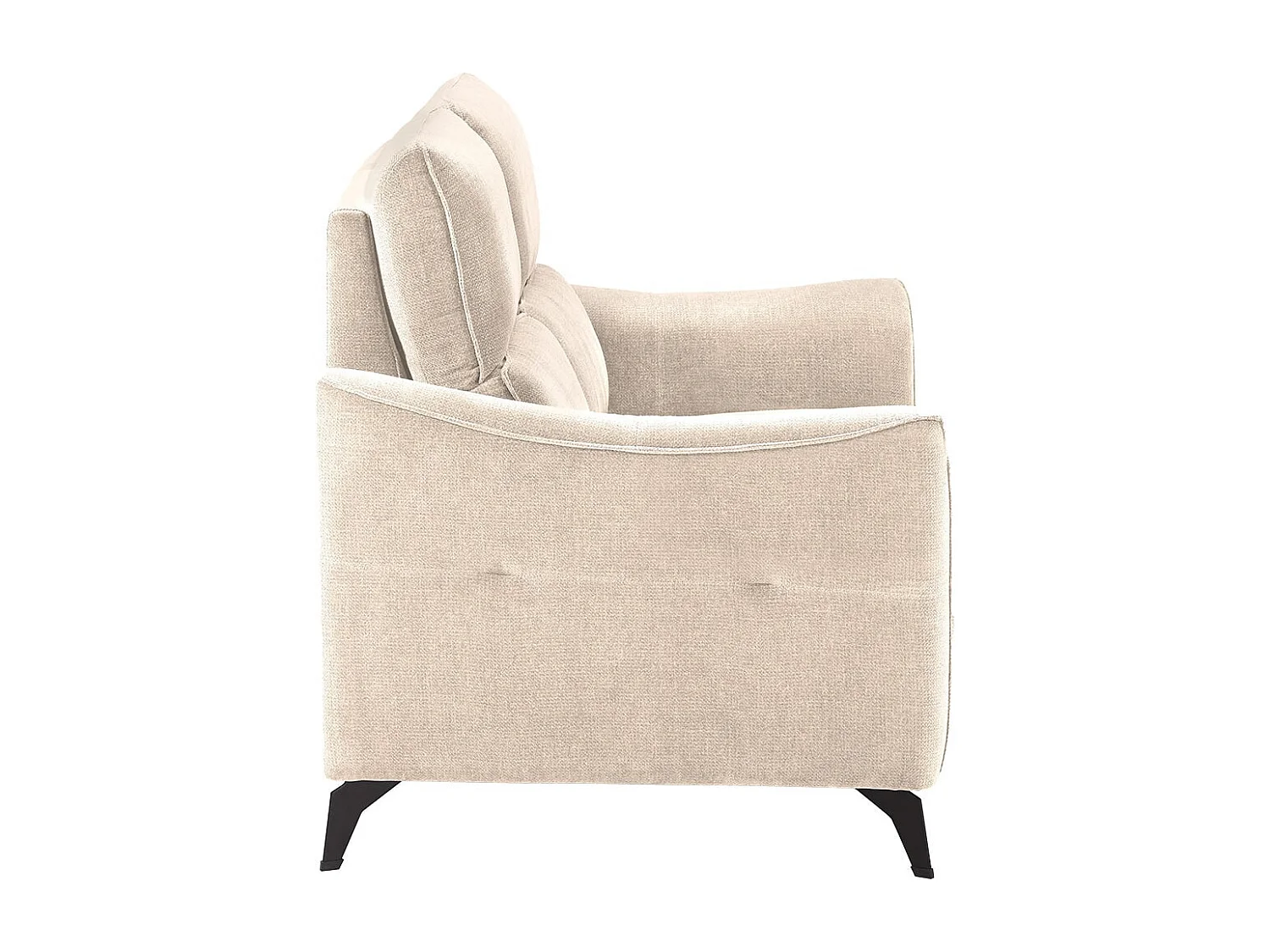 BURGOS - Canapé Fixe 2 Places Tissu Waterproof Beige