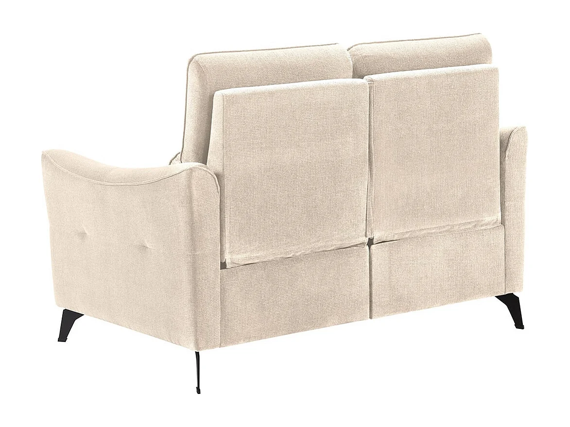 BURGOS - Canapé Fixe 2 Places Tissu Waterproof Beige