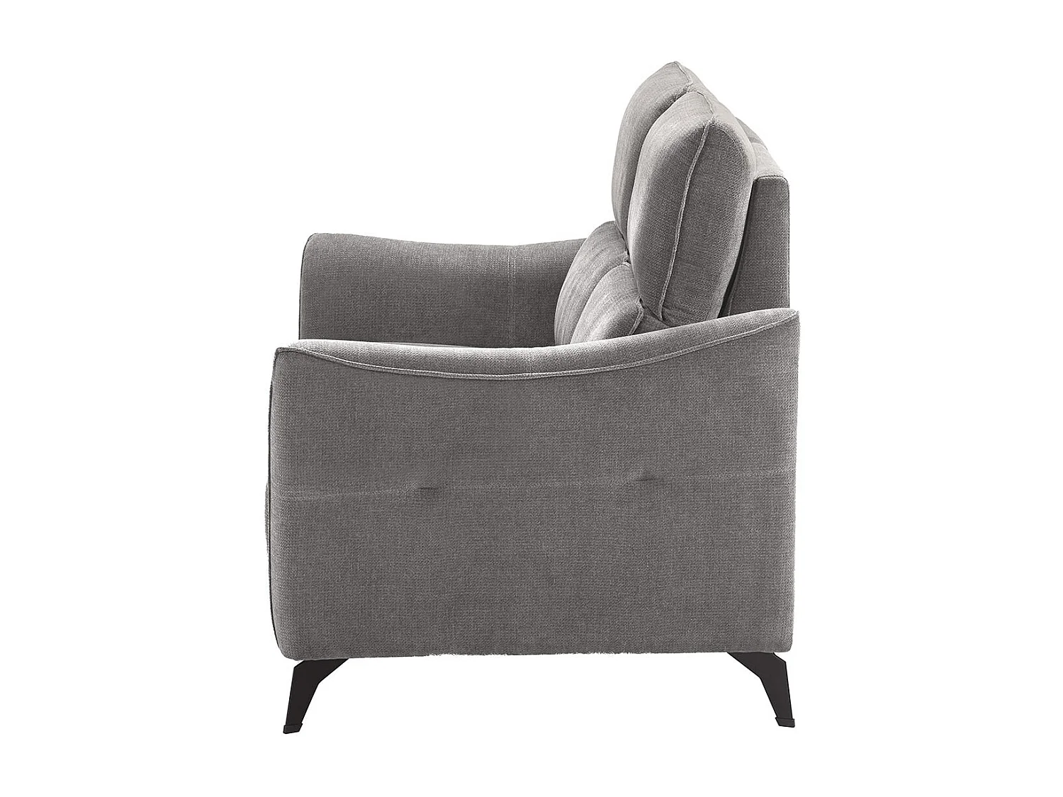 BURGOS - Canapé Fixe 2 Places Tissu Waterproof Gris