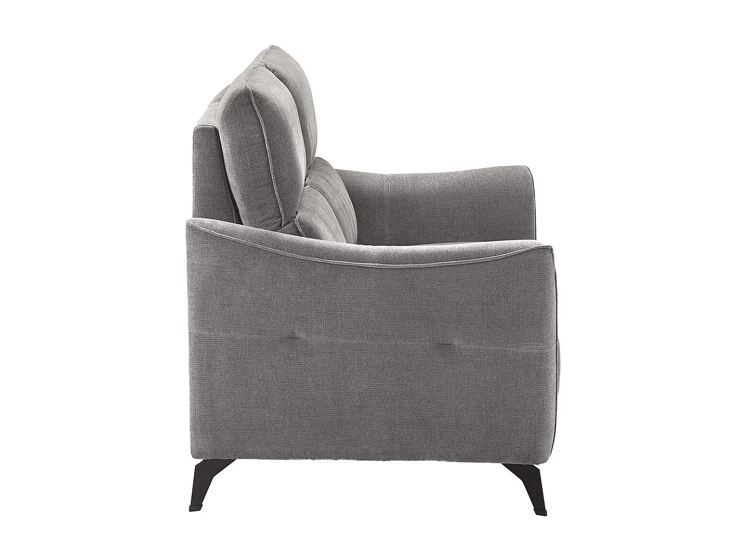 BURGOS - Canapé Fixe 2 Places Tissu Waterproof Gris