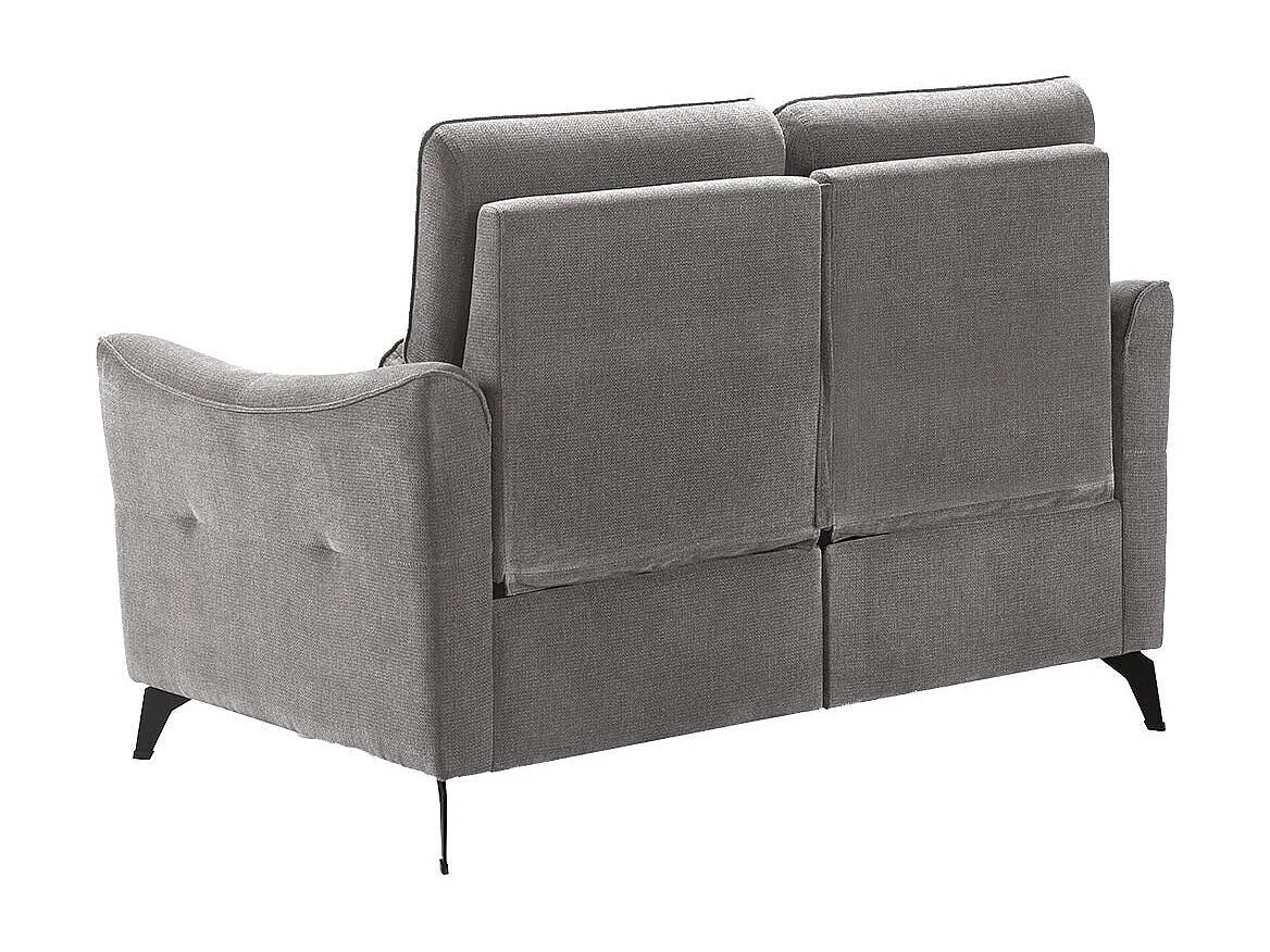 BURGOS - Canapé Fixe 2 Places Tissu Waterproof Gris