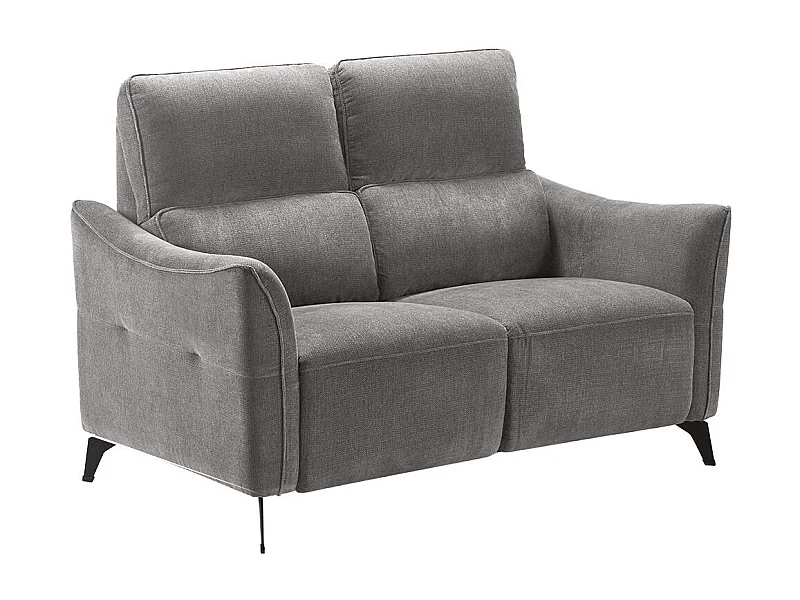 BURGOS - Canapé Fixe 2 Places Tissu Waterproof Gris