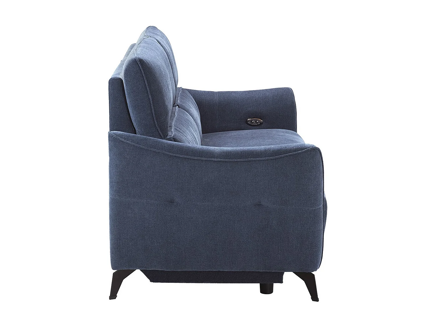 BURGOS - Canapé 3 Places Electrique Tissu Waterproof Bleu