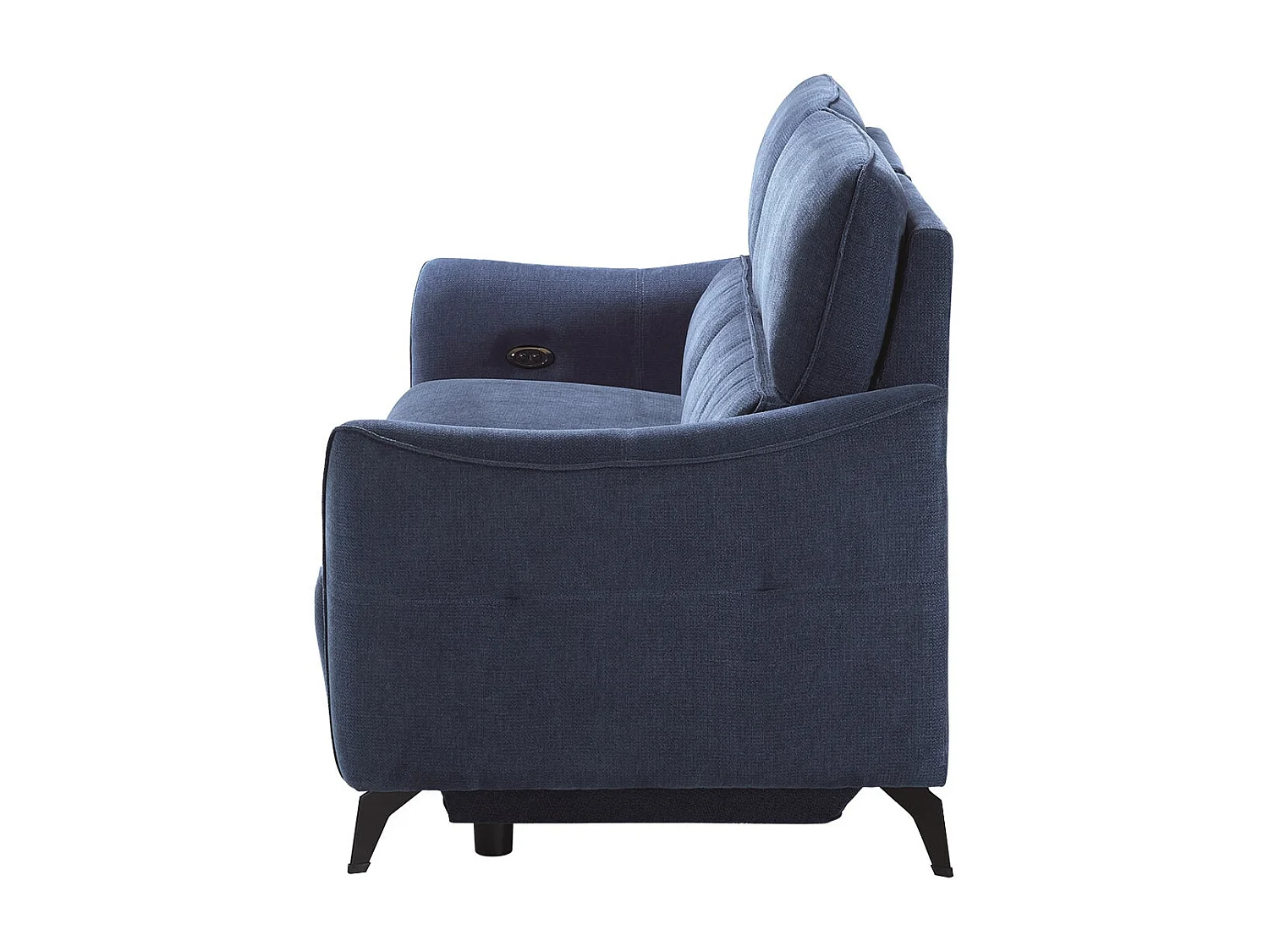 BURGOS - Canapé 3 Places Electrique Tissu Waterproof Bleu