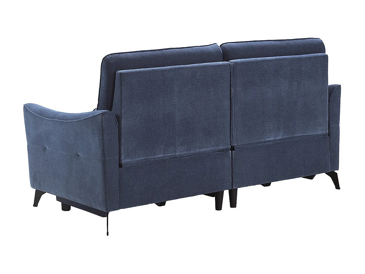 BURGOS - Canapé 3 Places Electrique Tissu Waterproof Bleu