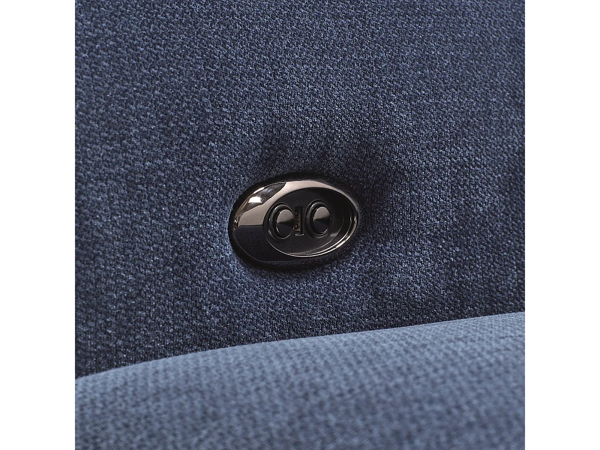 BURGOS - Canapé 3 Places Electrique Tissu Waterproof Bleu