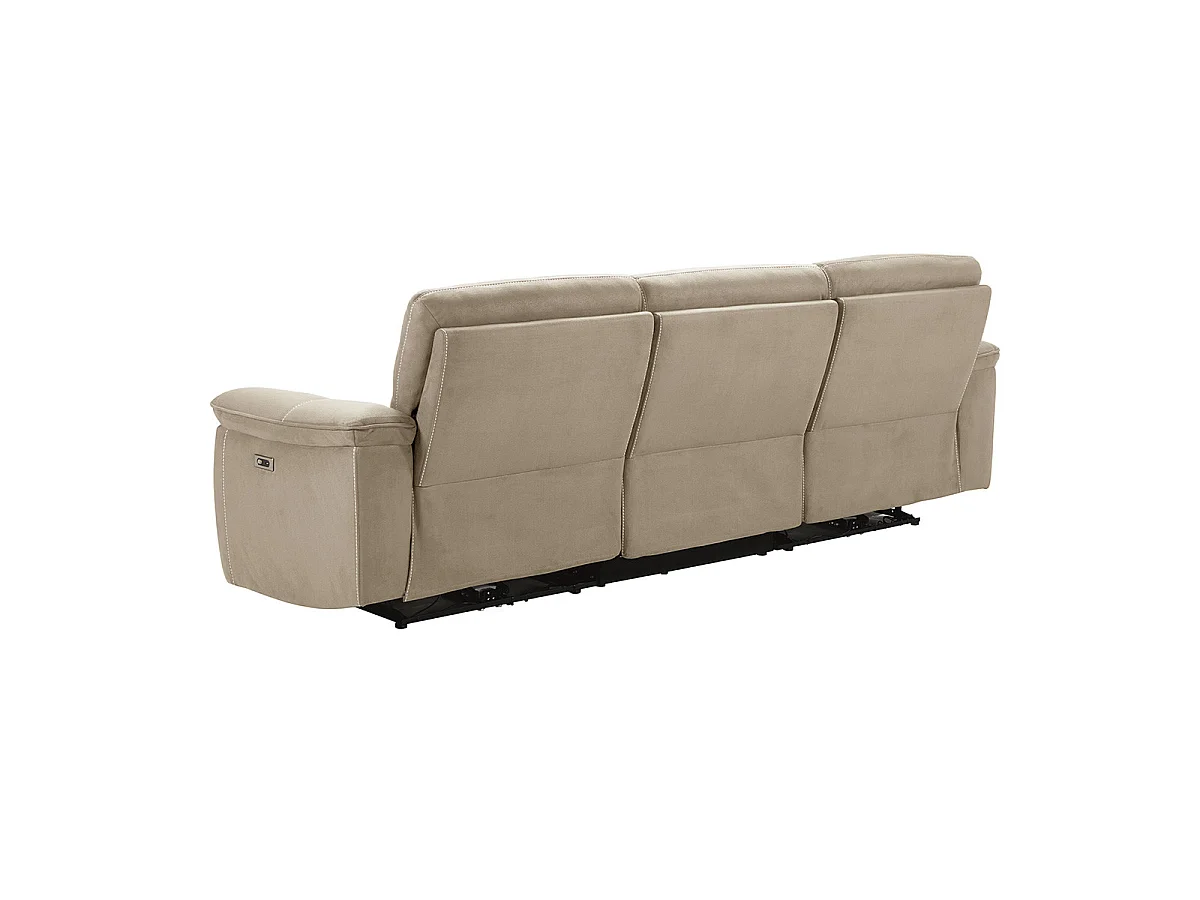 Canapé relax 4 places en microfibre beige ALMEIRIM