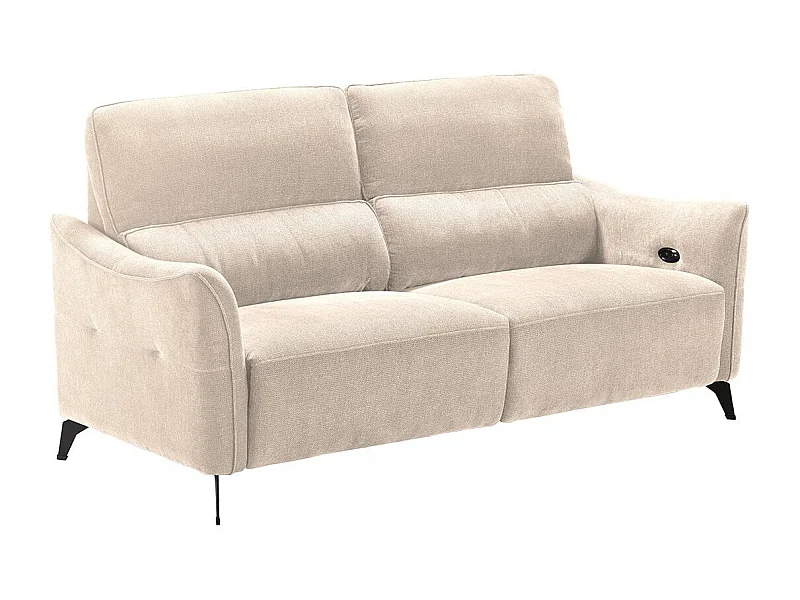 BURGOS - Canapé 3 Places Electrique Tissu Waterproof Beige