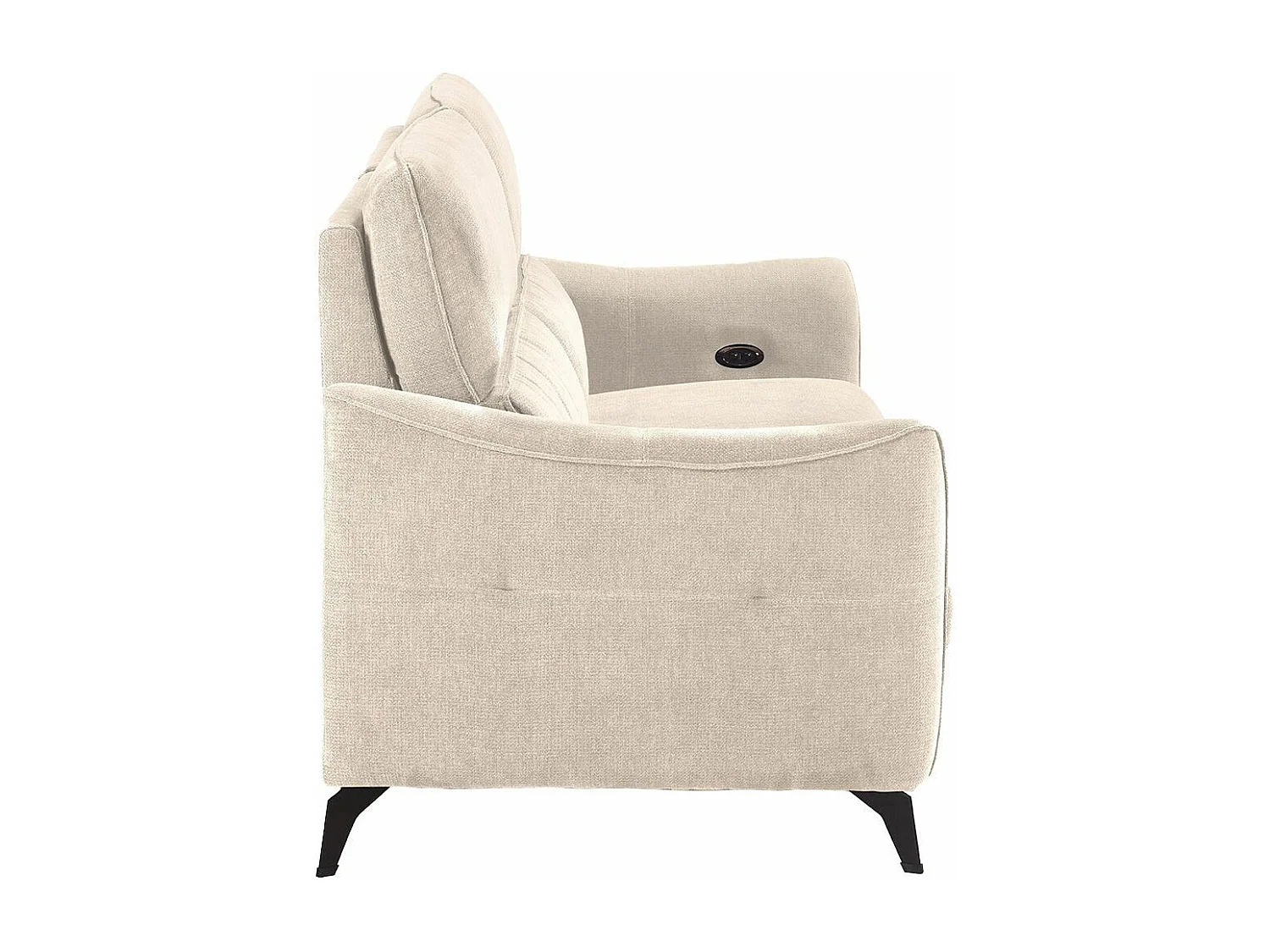 BURGOS - Canapé 3 Places Electrique Tissu Waterproof Beige