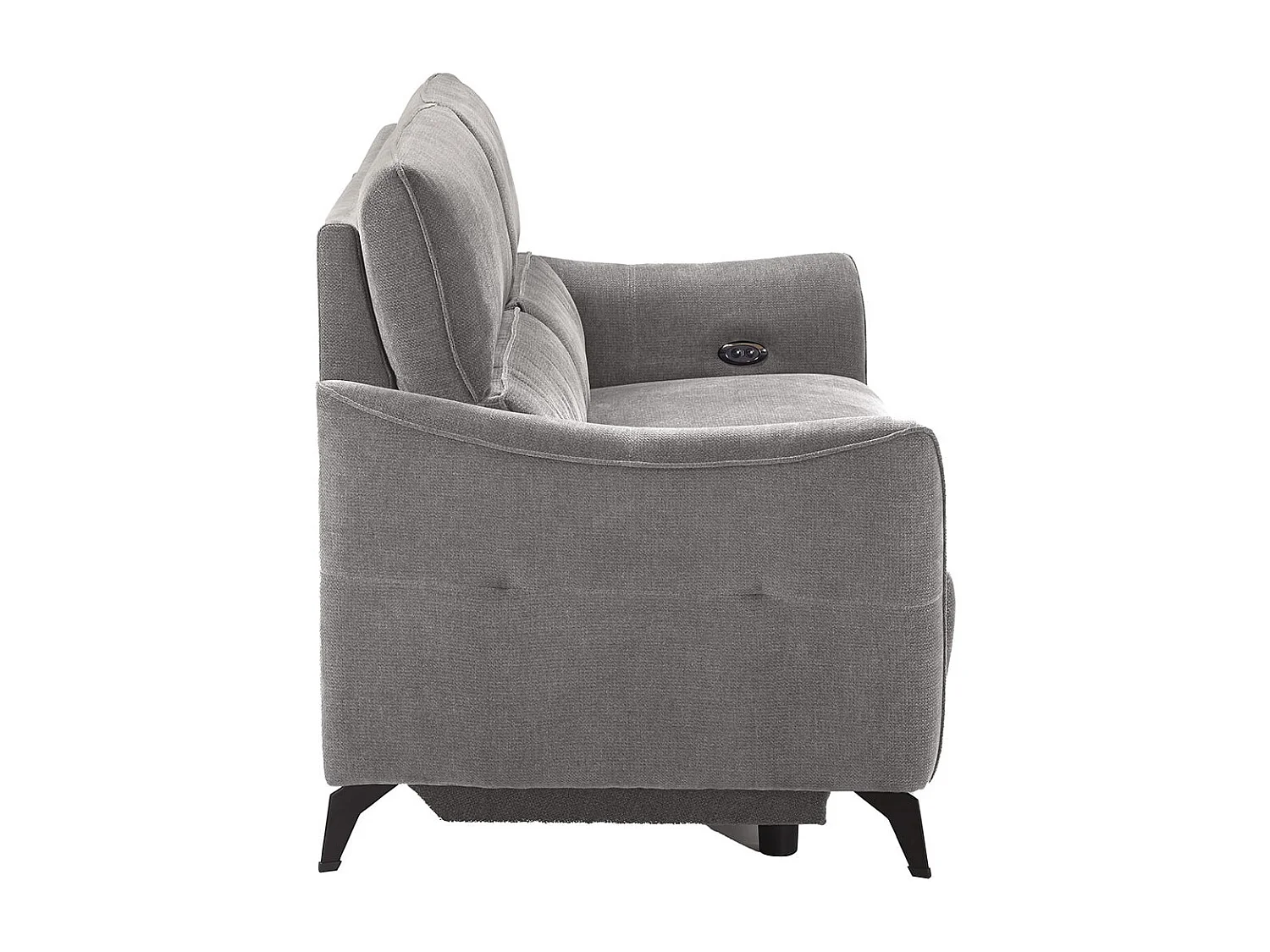 BURGOS - Canapé 3 Places Electrique Tissu Waterproof Gris