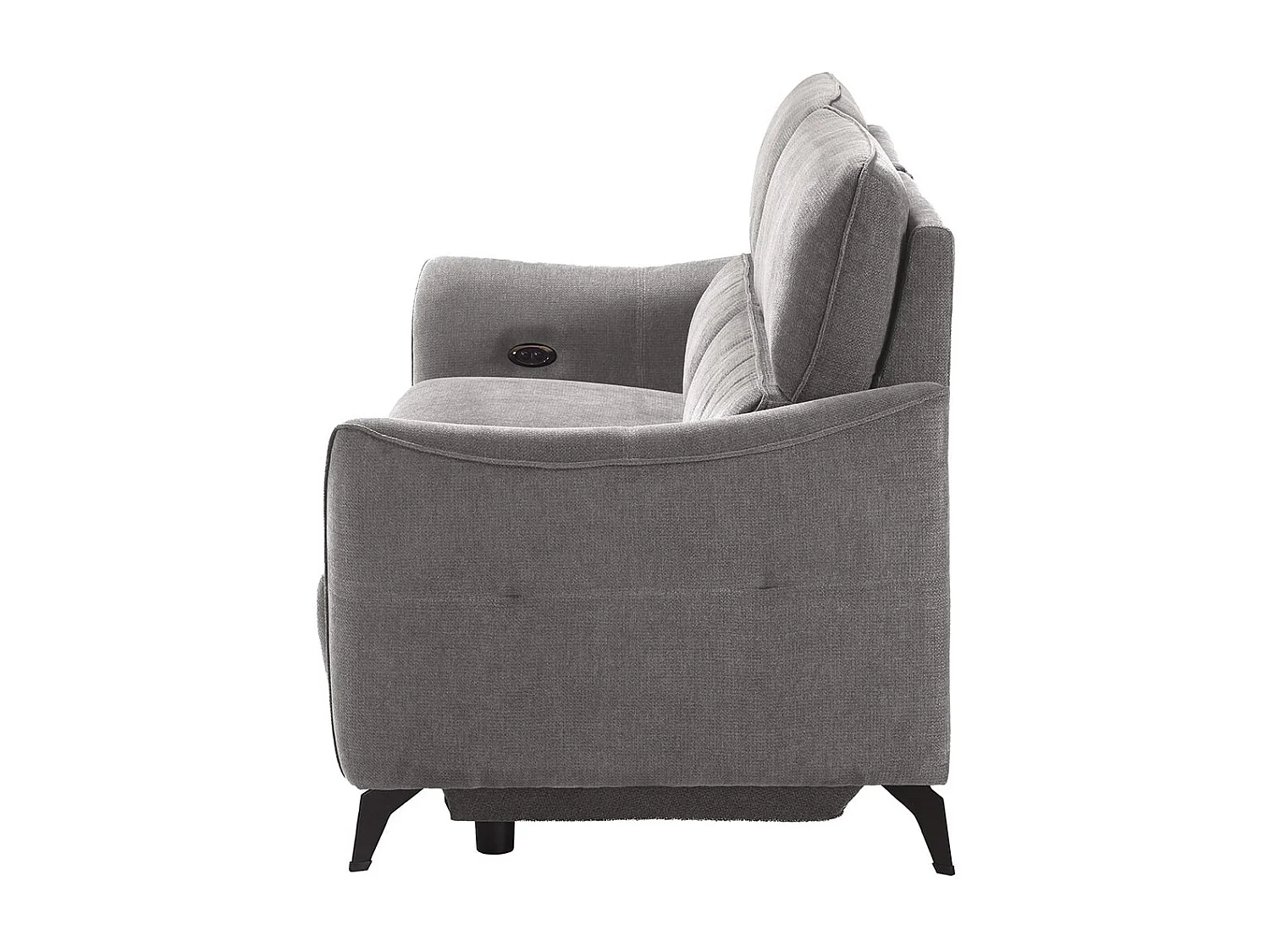 BURGOS - Canapé 3 Places Electrique Tissu Waterproof Gris