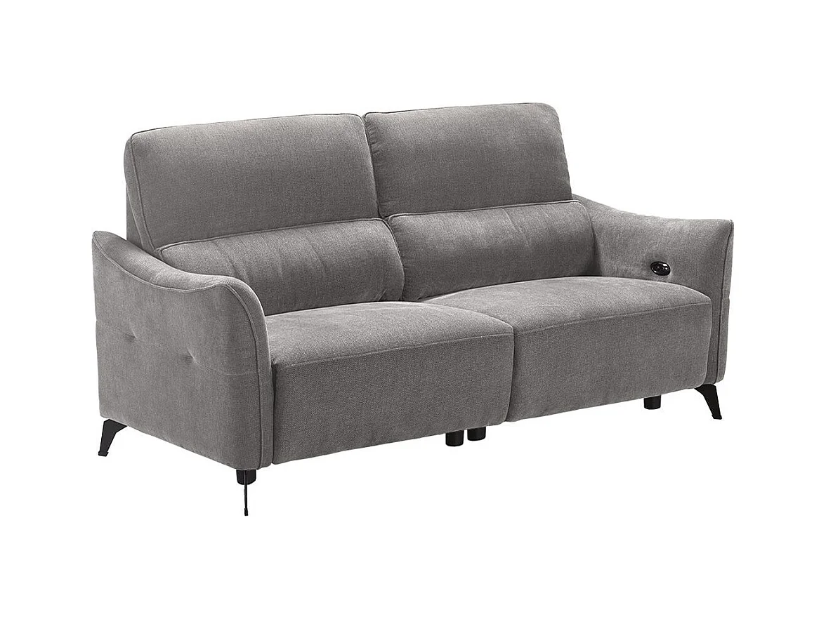 Canapé 3 Places Electrique Tissu Waterproof Gris - BURGOS