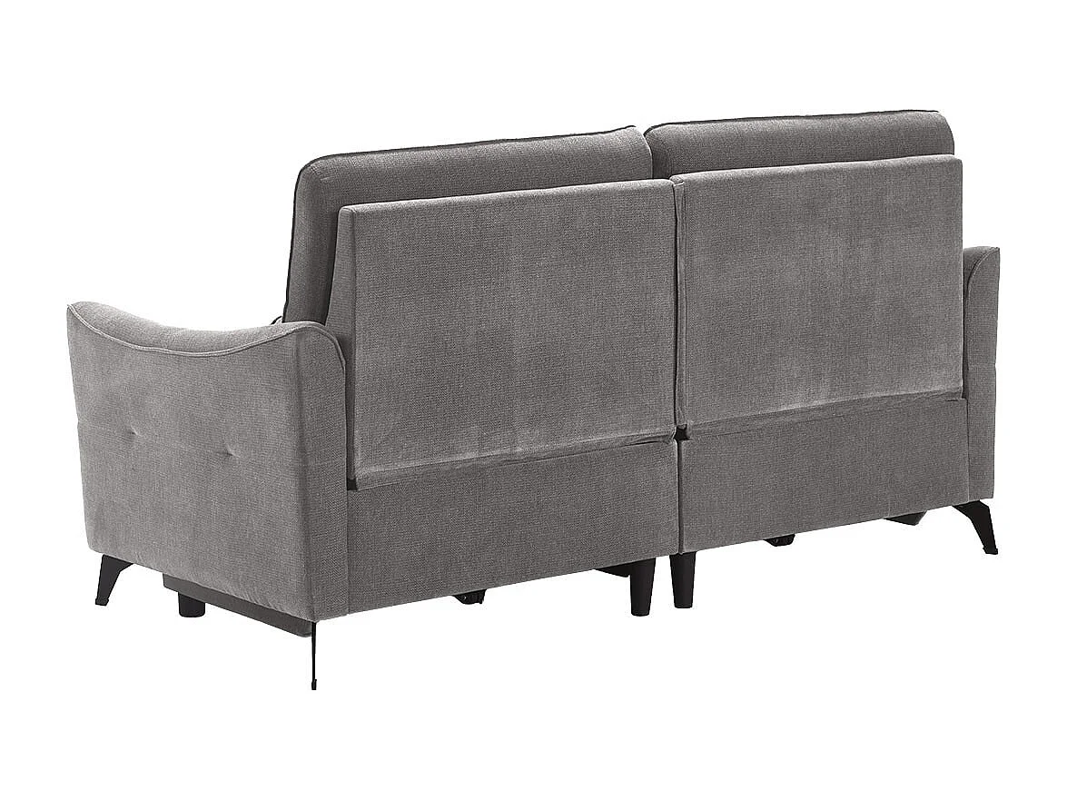 BURGOS - Canapé 3 Places Electrique Tissu Waterproof Gris