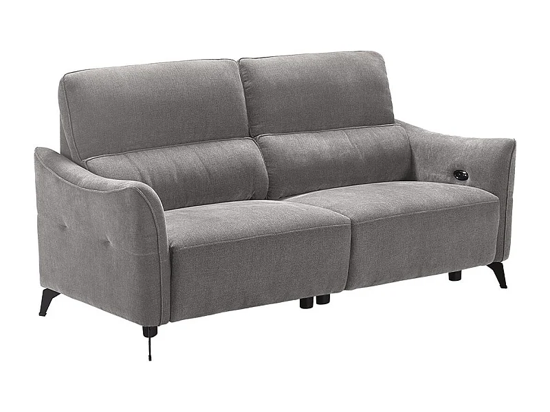 BURGOS - Canapé 3 Places Electrique Tissu Waterproof Gris