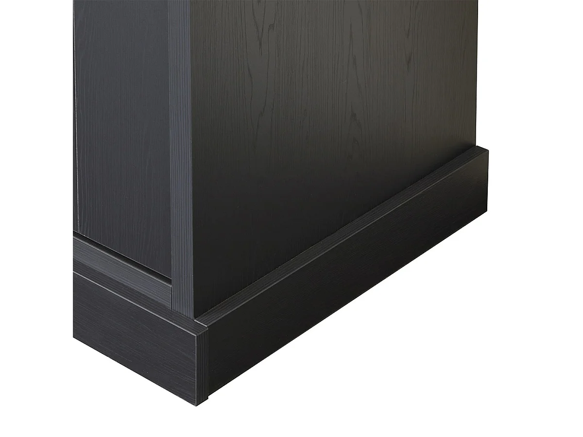 ALPHA - Vitrine 4 Portes Aspect Bois Noir avec Leds