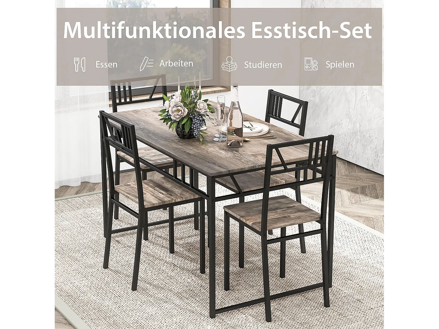 Essgruppe für 4 Personen(5-teilig)