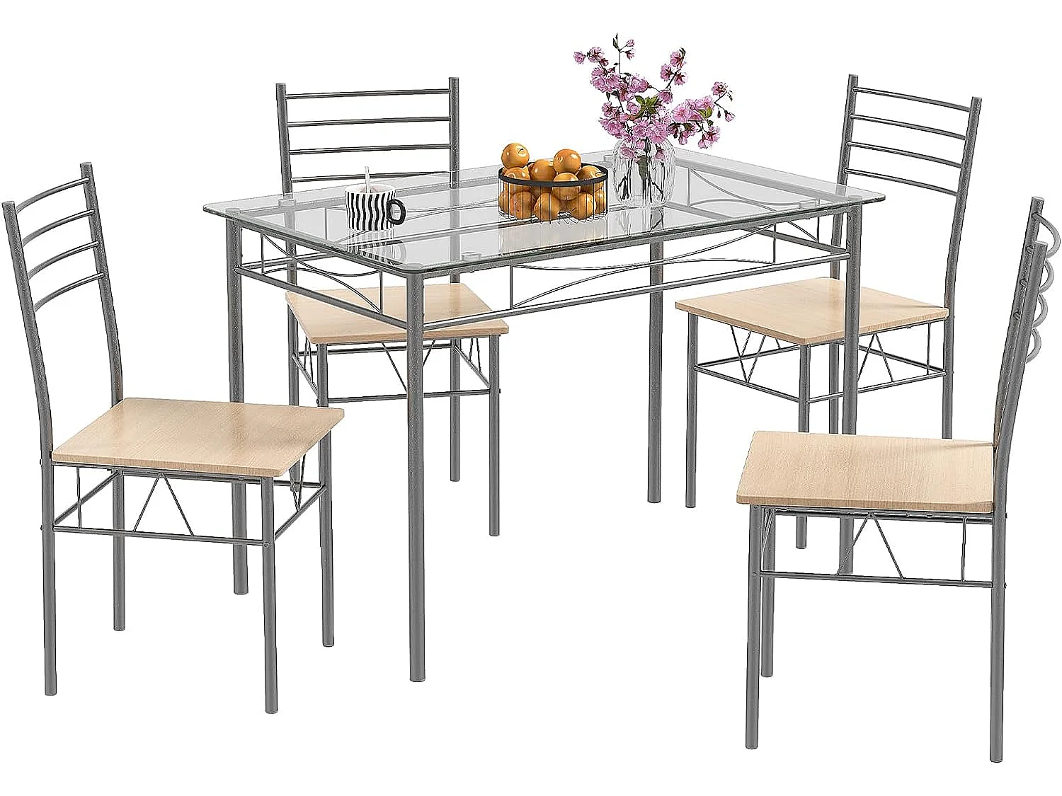 Essgruppe aus Glas (5 teilig)