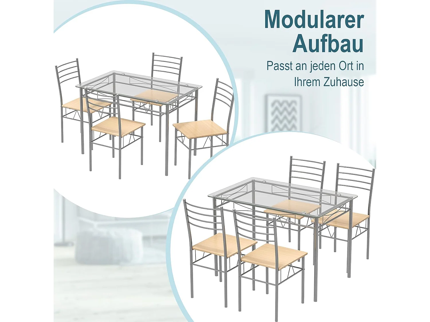 Essgruppe aus Glas (5 teilig)