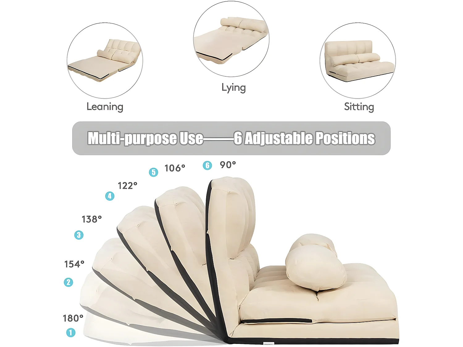 Schlafsofa mit 2 Kissen